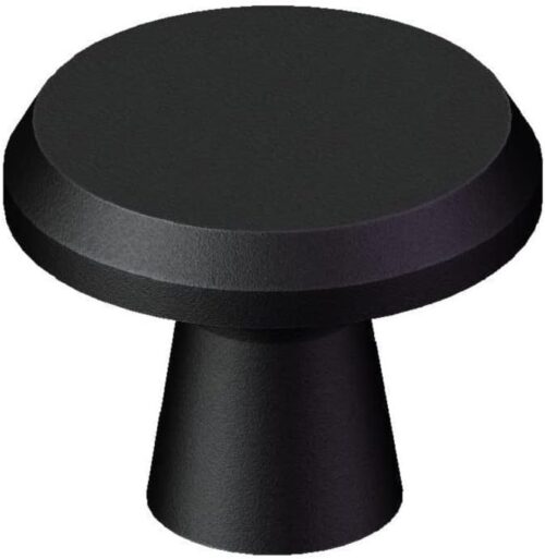 (10-Pack) VIBORG Round Cabinet Knobs and Pulls, Matte Black Mushroom Drawer Dresser Knobs and Handles, 32mm (1.25") Diameter, Sand Black Knobs for...