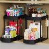 2 Pack Multi-Purpose Pull-Out Storage Organizers, Under Sink Organizers and Storage for Bathroom & Kitchen, Under Cabinet Organizers and storage,...