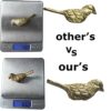 2 PCS Pure Copper Decorative Cabinet Knobs Creative Little Bird Art Kitchen Hardware Cupboard Drawer Dresser Pulls Handles (Golden)