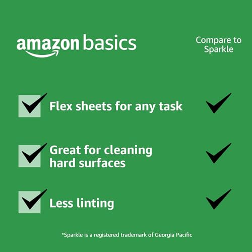 Amazon Basics 2-Ply Flex-Sheets Paper Towels, 12 Basics Rolls = 32 Regular Rolls, Everyday Value with 150 Sheets per Roll Amazon Basics 2-Ply Flex-Sheets Paper Towels, 12 Basics Rolls = 32 Regular Rolls, Everyday Value with 150 Sheets per Roll