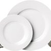 Amazon Basics Kitchen Dinnerware Set, Microwave and Dishwasher Safe, Plates, Bowls, Service for 6, 18-Piece, White