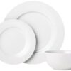 Amazon Basics Kitchen Dinnerware Set, Microwave and Dishwasher Safe, Plates, Bowls, Service for 6, 18-Piece, White