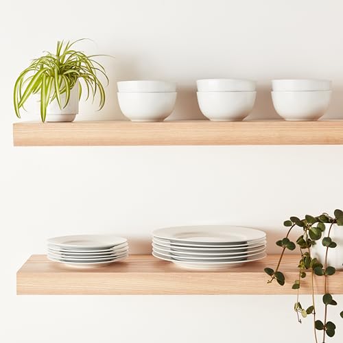 Amazon Basics Kitchen Dinnerware Set, Microwave and Dishwasher Safe, Plates, Bowls, Service for 6, 18-Piece, White Amazon Basics Kitchen Dinnerware Set, Microwave and Dishwasher Safe, Plates, Bowls, Service for 6, 18-Piece, White