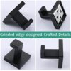 Bath Towel Hook Black,2 Pack Robe Hook for Bathroom Matte Wall Mounted Heavy Duty Hook 304 Stainless Steel Coat Hooks for Bathroom Kitchen(Matte...