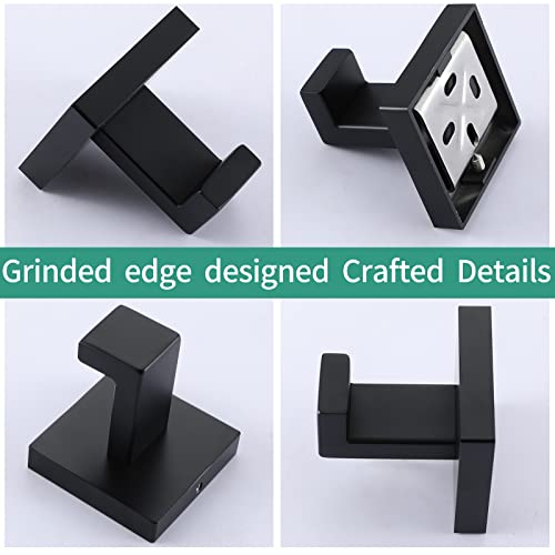 Bath Towel Hook Black,2 Pack Robe Hook for Bathroom Matte Wall Mounted Heavy Duty Hook 304 Stainless Steel Coat Hooks for Bathroom Kitchen(Matte... Bath Towel Hook Black,2 Pack Robe Hook for Bathroom Matte Wall Mounted Heavy Duty Hook 304 Stainless Steel Coat Hooks for Bathroom Kitchen(Matte...
