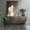 Brushed Gold Cabinet Pulls Drawer Pulls, Half Moon Shape Pulls Gold Drawer Dresser Kitchen Handles Antique Cupboard Door Handles, 4Packs ‎3.75inch