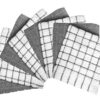 Bumble Premium Cotton Dish Cloths 12" x 12" | Gray Check Design | 405 GSM | Highly Absorbent & Soft Dish Towels | 100% Natural Ring Spun Cotton...