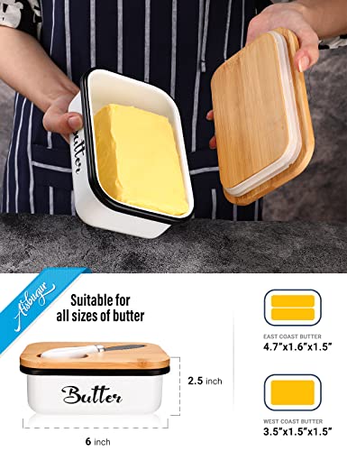 Butter Dish with Lid,Butter Dish for Countertop,AISBUGUR Metal Butter Keeper with Stainless Steel Multipurpose Butter Knife,Large Butter Container... Butter Dish with Lid,Butter Dish for Countertop,AISBUGUR Metal Butter Keeper with Stainless Steel Multipurpose Butter Knife,Large Butter Container...