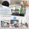 Cisily Kitchen Sink Caddy Organzier with High Brush Holder, Sponge Holder for Sink, 304 Rustproof Stainless, Kitchen Countertop Soap Dispenser...