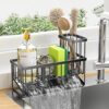 Cisily Kitchen Sink Caddy Organzier with High Brush Holder, Sponge Holder for Sink, 304 Rustproof Stainless, Kitchen Countertop Soap Dispenser...