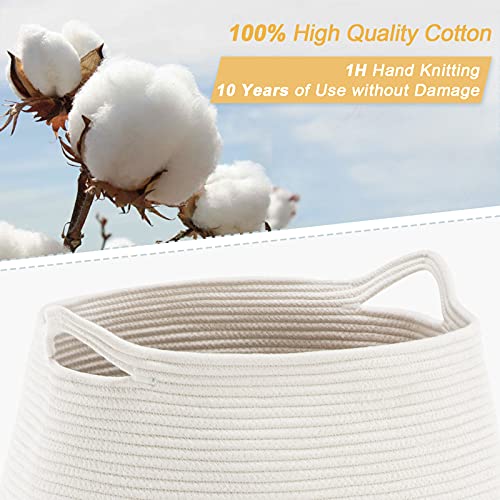 Cotton Rope Laundry Hamper by YOUDENOVA, 105L - Woven Collapsible Basket Clothes Storage for Blankets, Room Organizing, Bedroom Storage, – Brown &...