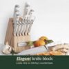 Cuisinart 15-Piece Knife Set with Block, High Carbon Stainless Steel, Forged Triple Rivet, White, C77WTR-15P