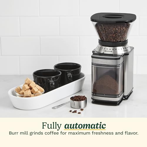 CUISINART Coffee Grinder, Electric Burr One-Touch Automatic Grinder with18-Position Grind Selector, Stainless Steel, DBM-8P1 CUISINART Coffee Grinder, Electric Burr One-Touch Automatic Grinder with18-Position Grind Selector, Stainless Steel, DBM-8P1