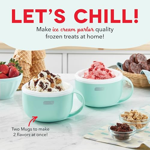DASH My Mug Ice Cream Maker Machine (Aqua): Multi-Purpose Soft Serve Ice Cream Machine with (2) Bowls for Homemade Gelato, Sorbet, Frozen Yogurt,... DASH My Mug Ice Cream Maker Machine (Aqua): Multi-Purpose Soft Serve Ice Cream Machine with (2) Bowls for Homemade Gelato, Sorbet, Frozen Yogurt,...