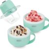 DASH My Mug Ice Cream Maker Machine (Aqua): Multi-Purpose Soft Serve Ice Cream Machine with (2) Bowls for Homemade Gelato, Sorbet, Frozen Yogurt,...
