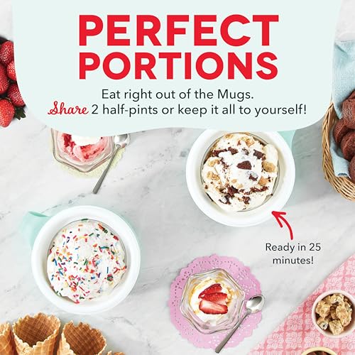 DASH My Mug Ice Cream Maker Machine (Aqua): Multi-Purpose Soft Serve Ice Cream Machine with (2) Bowls for Homemade Gelato, Sorbet, Frozen Yogurt,... DASH My Mug Ice Cream Maker Machine (Aqua): Multi-Purpose Soft Serve Ice Cream Machine with (2) Bowls for Homemade Gelato, Sorbet, Frozen Yogurt,...