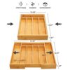 Expandable Bamboo Kitchen Drawer Organizer for Cutlery and Utensils, Adjustable Bamboo Wood Cutlery Tray in Drawer for Flatware and Silverware in...