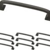Franklin Brass Lombard (10-Pack) Cabinet Handles 4" Hole Center Pulls | Soft Iron Hardware Kitchen Door, Drawers, Dressers, Furniture P29613K-SI-B