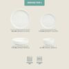 Gibson Home Oslo Porcelain Chip and Scratch Resistant Dinnerware Set, Service for 4 (16pcs), Plates and Bowls Dishes Sets, White