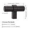 goldenwarm 10 Pack Black Dresser Drawer Knobs Black Cabinet Knobs T Bar Handles - LST16BK Pull Handles for Kitchen Cupboard Single Hole Hardware...