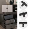 goldenwarm 10 Pack Black Dresser Drawer Knobs Black Cabinet Knobs T Bar Handles - LST16BK Pull Handles for Kitchen Cupboard Single Hole Hardware...