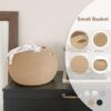 Goodpick Wicker Storage Basket for Living Room, Small Round Woven Basket for Toys, Towel, Bedroom, Children Corner Decoration Plant Baskets Indoor,...