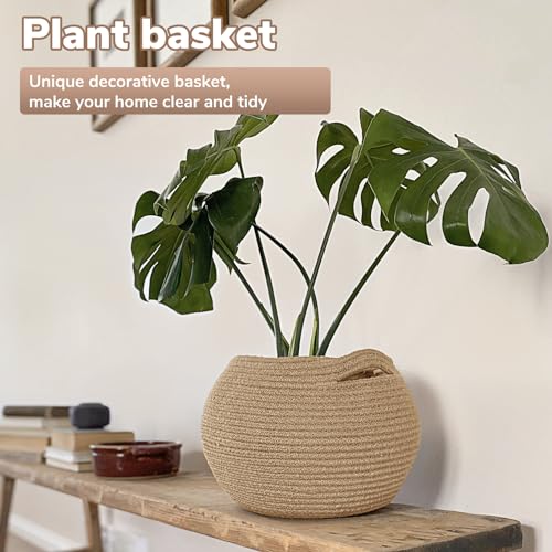 Goodpick Wicker Storage Basket for Living Room, Small Round Woven Basket for Toys, Towel, Bedroom, Children Corner Decoration Plant Baskets Indoor,...