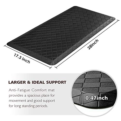 HappyTrends Floor Mat Cushioned Anti-Fatigue ,17.3"x28",Thick Waterproof Non-Slip Mats and Rugs Heavy Duty Ergonomic Comfort Rug for...