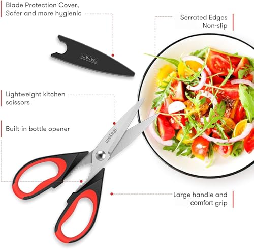 iBayam Kitchen Scissors All Purpose Heavy Duty, Kitchen Utensils Set, Stainless Steel Cooking Utensils Gadgets, Meat Poultry Food Shears Dishwasher...
