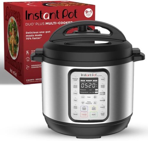 Instant Pot Duo Plus 9-in-1 Multicooker, Pressure Cooker, Slow Cook, Rice Maker, Steamer, Sauté, Yogurt, Warmer & Sterilizer, Includes App With...