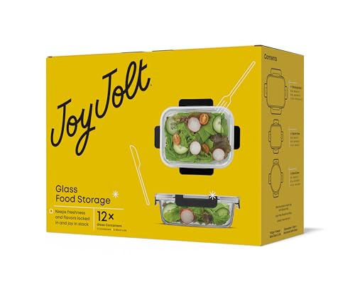 JoyJolt 24pc Borosilicate Glass Storage Containers with Lids | 12 Airtight/Freezer Safe Food Storage Containers for Pantry and Kitchen | Meal Prep... JoyJolt 24pc Borosilicate Glass Storage Containers with Lids | 12 Airtight/Freezer Safe Food Storage Containers for Pantry and Kitchen | Meal Prep...