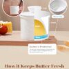 Juimma Butter Crock with Lid, French Butter Dish with Lid for Countertop, Ceramic Butter Keeper with Water Line for Spreadable Fresh Butter, for...