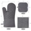 KEGOUU Oven Mitts and Pot Holders 6pcs Set, Kitchen Oven Glove High Heat Resistant 500 Degree Extra Long Oven Mitts and Potholder with Non-Slip...