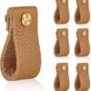 Leather Dresser Pulls,Leather Drawer Pulls with Fashionable Gold Brass Replacement of Traditional Metal Cabinet Knobs,Leather Pulls for...