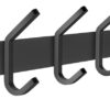 Matte Black Coat Rack Wall Mount – 17 Inch Stainless Steel Hook Rail with 6 Double Coat Hooks – Wall Mounted Entryway Organizer for Coats, Hats,...