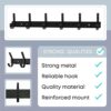 Matte Black Coat Rack Wall Mount – 17 Inch Stainless Steel Hook Rail with 6 Double Coat Hooks – Wall Mounted Entryway Organizer for Coats, Hats,...