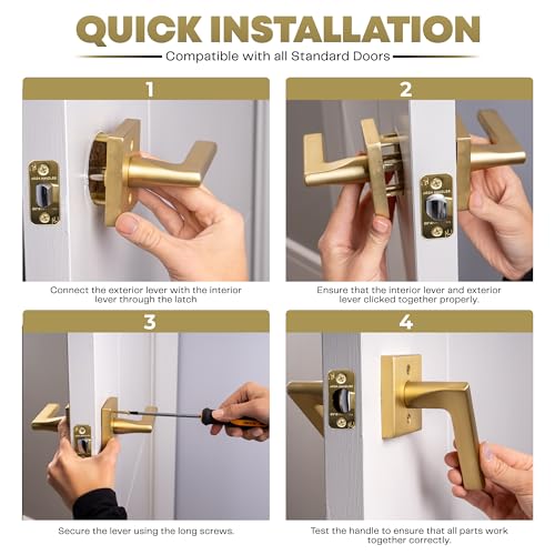 Mega Handles Prime Passage Lever Door Handle for Closet or French Doors, Single Side Door Levers, Fits All Standard Door Sizes, Exposed Screws... Mega Handles Prime Passage Lever Door Handle for Closet or French Doors, Single Side Door Levers, Fits All Standard Door Sizes, Exposed Screws...