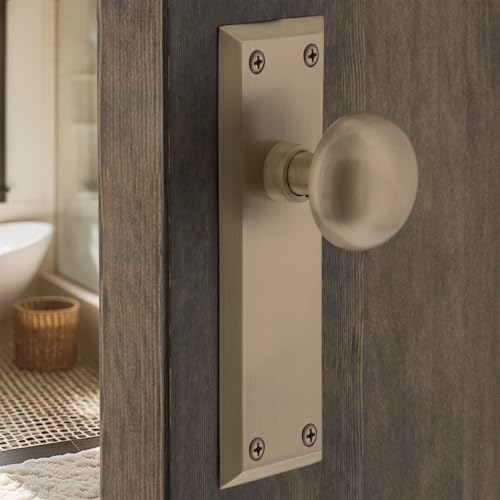 Nostalgic Warehouse New York Door Knob with Plate Nostalgic Warehouse New York Door Knob with Plate