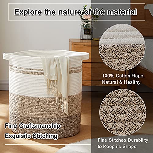 OIAHOMY 80L Laundry Baskets Hamper with Handles,Decorative Basket for Living room,Woven Storage Basket for Toys Bin,Pillows,...