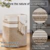 OIAHOMY Laundry Hamper-Laundry Basket,Tall Cotton Storage Basket with Handles,Decorative Blanket Basket for Living room,Collapsible Large Basket...