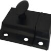 QCAA Oval Turn Cabinet Latch, for Cupboard & Other Furniture, Large, Matte Black, Made in Taiwan, 1 Pack