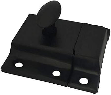 QCAA Oval Turn Cabinet Latch, for Cupboard & Other Furniture, Large, Matte Black, Made in Taiwan, 1 Pack