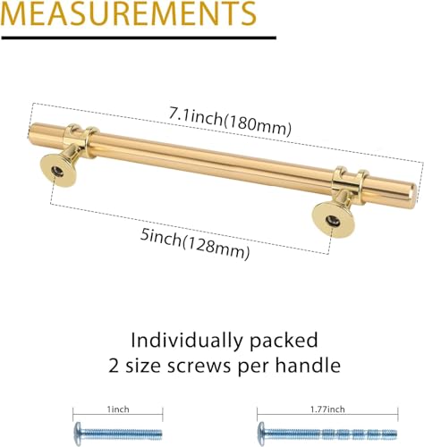 Rergy Cabinet Handles Drawer Pulls and Knobs, 10Pack Gold 5inch Hole Center, Kitchen Hardware for Dresser Handle Zinc Alloy Furniture Pull Rergy Cabinet Handles Drawer Pulls and Knobs, 10Pack Gold 5inch Hole Center, Kitchen Hardware for Dresser Handle Zinc Alloy Furniture Pull