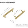RZDEAL 4Pcs 3-3/4 Inch Solid Brass Cabinet Pulls Kitchen Cupboard Handles Modern Drawer Pulls Bathroom Cabinet Pulls Wardrobe Door Handles (Hole...