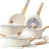 SENSARTE Ceramic Cookware Sets, Pots and Pans Set Non stick, 14-Piece Induction Cookware, Non toxic Healthy Non Stick Kitchen Cooking Set, with...