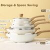 SENSARTE Ceramic Cookware Sets, Pots and Pans Set Non stick, 14-Piece Induction Cookware, Non toxic Healthy Non Stick Kitchen Cooking Set, with...