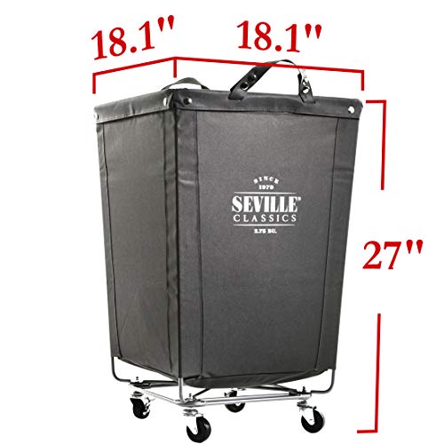 Seville Classics Large Commercial Heavy Duty Rolling Steel Frame Laundry Hamper Canvas Cart Bin w/Wheels for Hotel, Home, Closet, Bedroom... Seville Classics Large Commercial Heavy Duty Rolling Steel Frame Laundry Hamper Canvas Cart Bin w/Wheels for Hotel, Home, Closet, Bedroom...