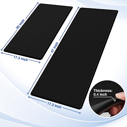 StepRite Kitchen Mats, 2PCS Kitchen Rugs, Cushioned Anti Fatigue Kitchen Mats for Floor, Non-Slip Standing Desk Mat, Waterproof Kitchen Rug Set for...