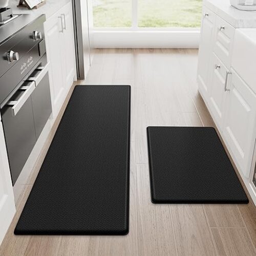 StepRite Kitchen Mats, 2PCS Kitchen Rugs, Cushioned Anti Fatigue Kitchen Mats for Floor, Non-Slip Standing Desk Mat, Waterproof Kitchen Rug Set for...