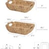 StorageWorks Hand-Woven Large Storage Baskets with Wooden Handles, Water Hyacinth Wicker Baskets for Organizing, 2-Pack